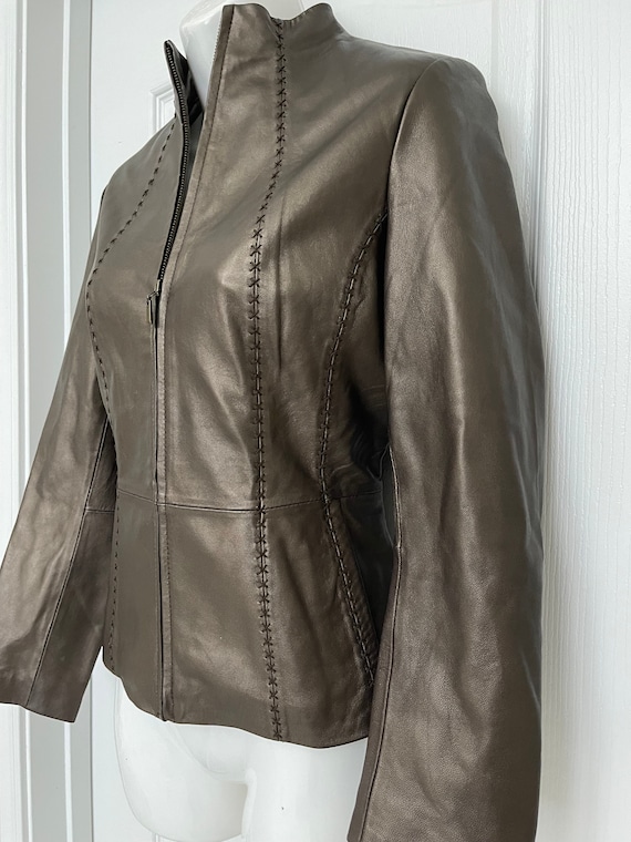 Coldwater Creek Lambskin Leather Blazer/Jacket  S… - image 1