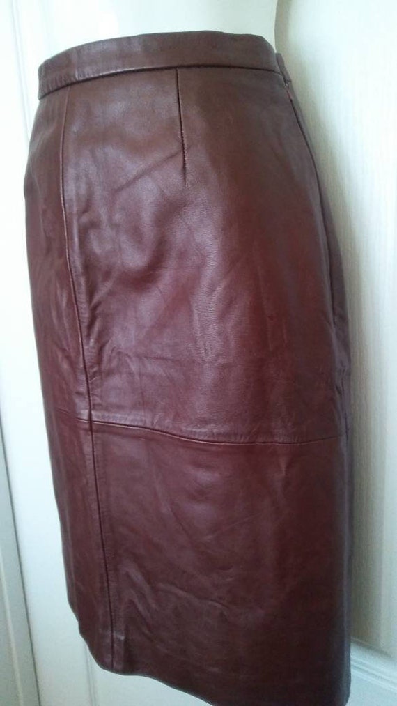 Excelled Vintage Brown Lambskin Leather Skirt SZ 1