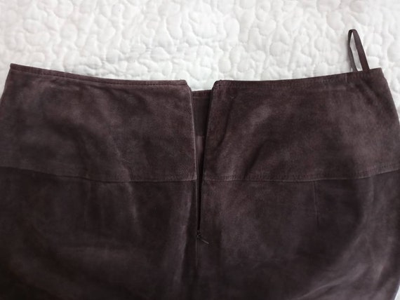 Clothes by Revue Brown Suede Leather Skirt SZ 10 - image 4