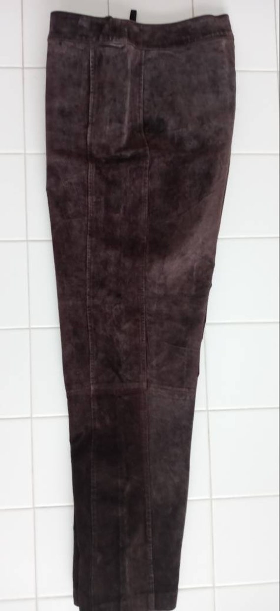 VTG Bagatelle Brown Suede Leather Pants SZ 10 - image 3