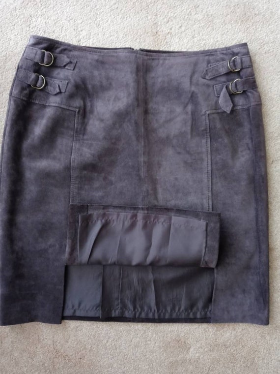 Clothes by Revue Brown Suede Leather Skirt SZ 10 - image 8