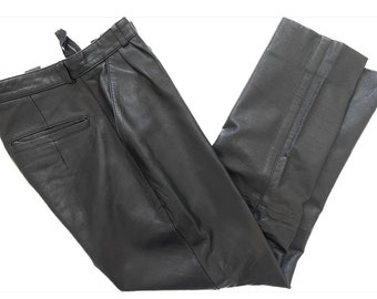 Cougar International Apparel Black Leather Pants SZ 29