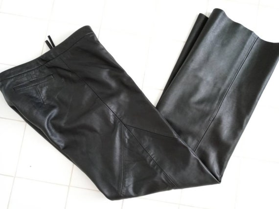 Brandon Thomas Black lambskin Leather Pants SZ 3/… - image 1