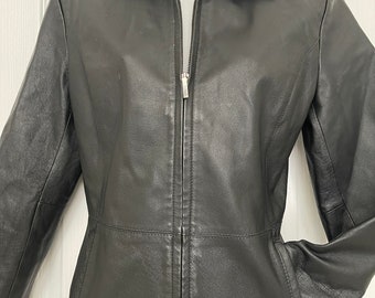 SJDHF Veste de oto en cuir pour hoe - Grande taille - Poche zippée à