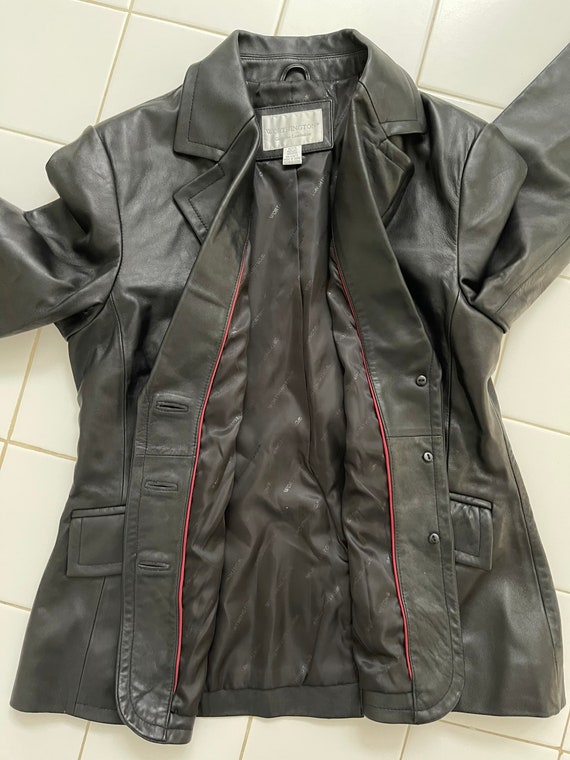 Worthington Black Lambskin Jacket / Blazer SZ M p… - image 7