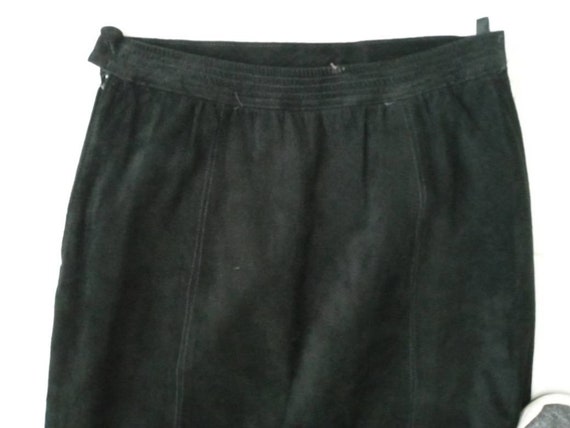 Etosha Black Ultra Suede Leather Skirt SZ M - image 5