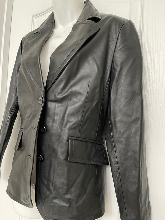 Worthington Black Lambskin Jacket / Blazer SZ M p… - image 1