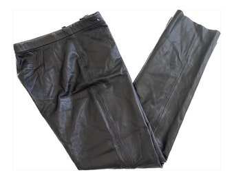 JCL New York Black Lambskin Leather Pants SZ 12 NWTG