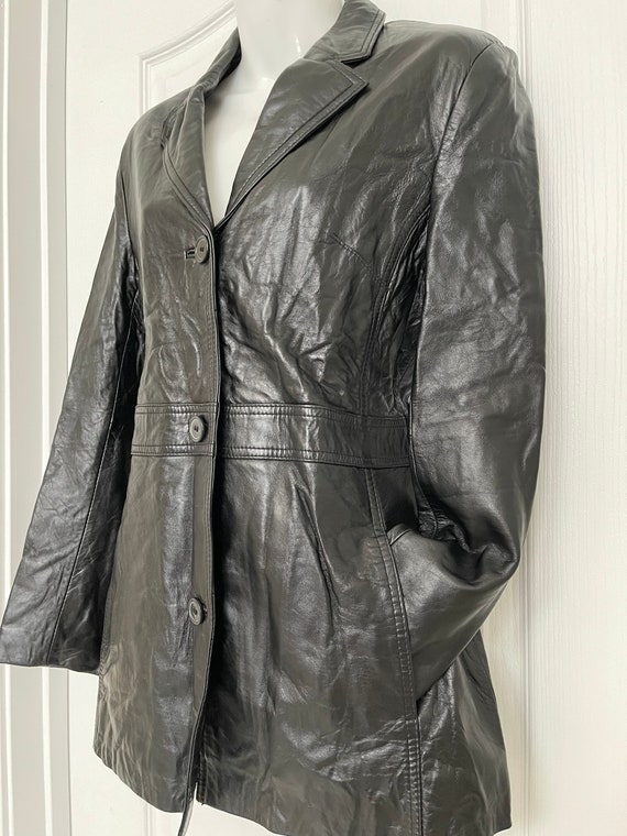 Modern Essentials Black Lambskin Leather Jacket  S