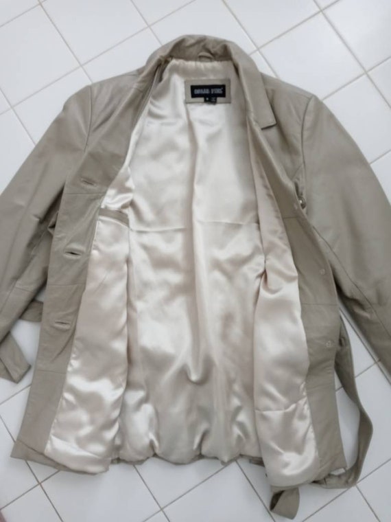 Oscar Piel Tan Leather Jacket  SZ S - image 6