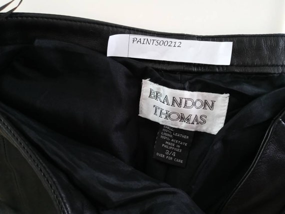 Brandon Thomas Black lambskin Leather Pants SZ 3/… - image 9
