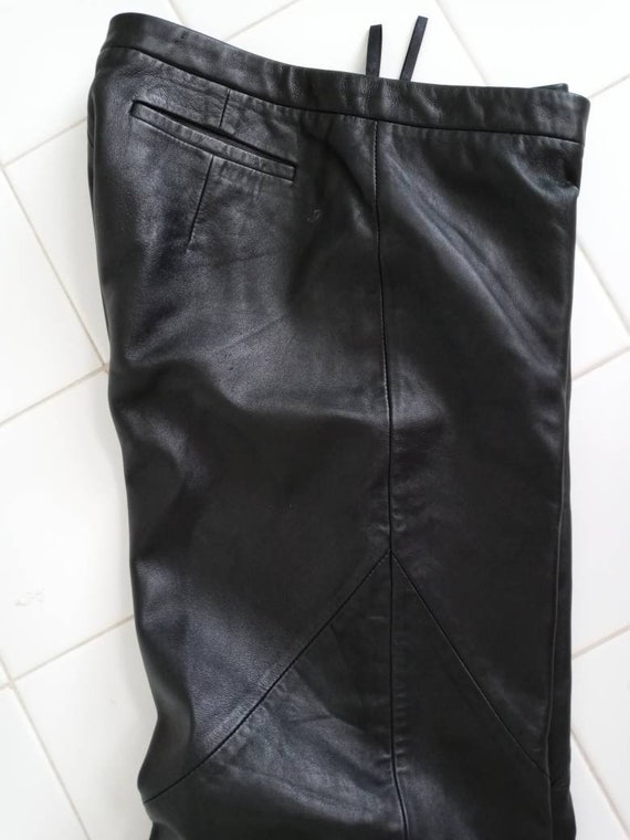 Brandon Thomas Black lambskin Leather Pants SZ 3/… - image 7