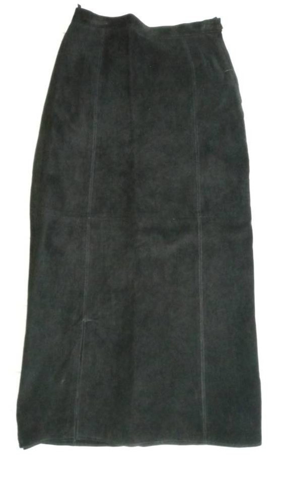 Etosha Black Ultra Suede Leather Skirt SZ M - image 2