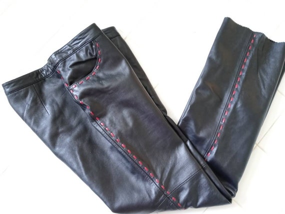 Genetic Denim Black Lambskin Leather Pants SZ 31 - image 1