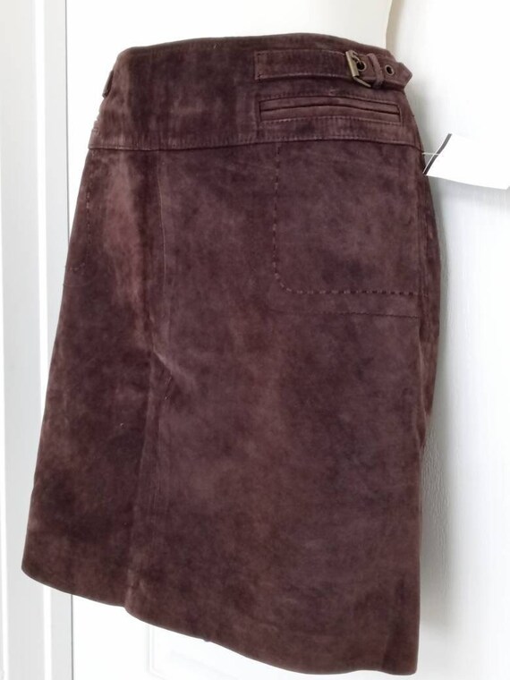 Clothes by Revue Brown Suede Leather Skirt SZ 2