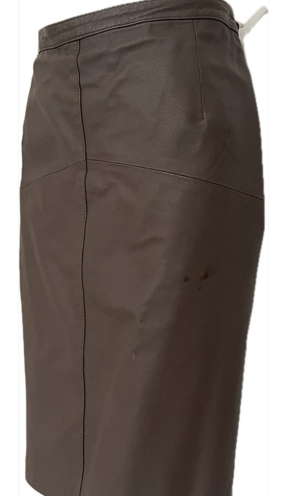 Newport News Brown Leather Skirt SZ 16W