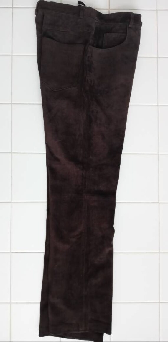 Rem Garson Brown Suede Leather Pants SZ 