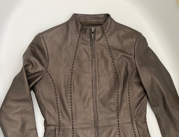 Coldwater Creek Lambskin Leather Blazer/Jacket  S… - image 4