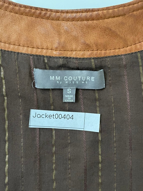 MM Couture by Miss Me Brown Leather Jacket SZ S - image 6