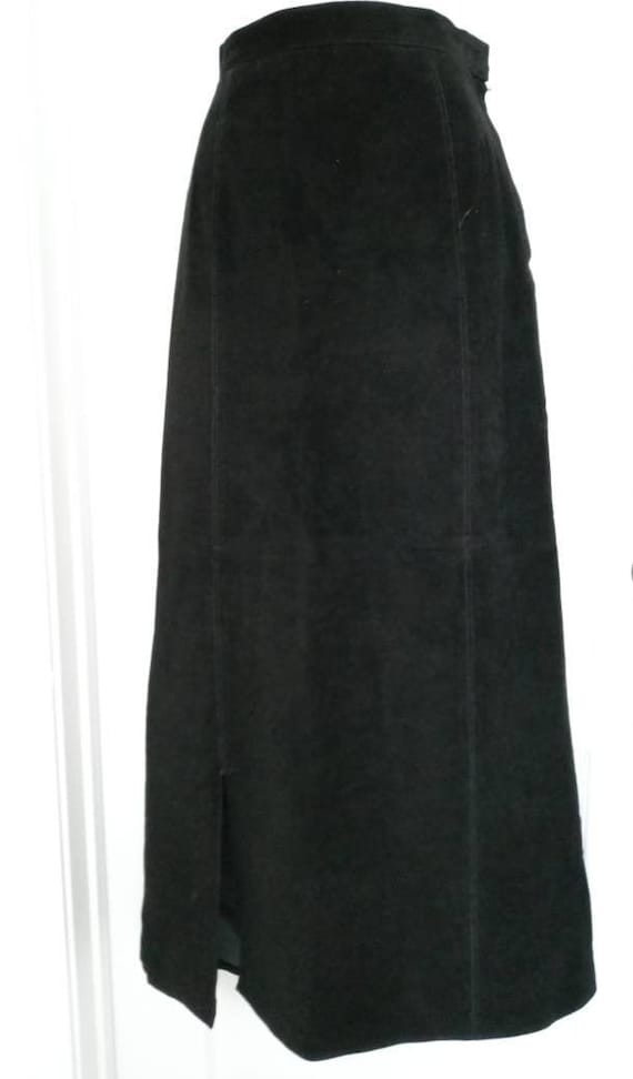 Etosha Black Ultra Suede Leather Skirt SZ M - image 1