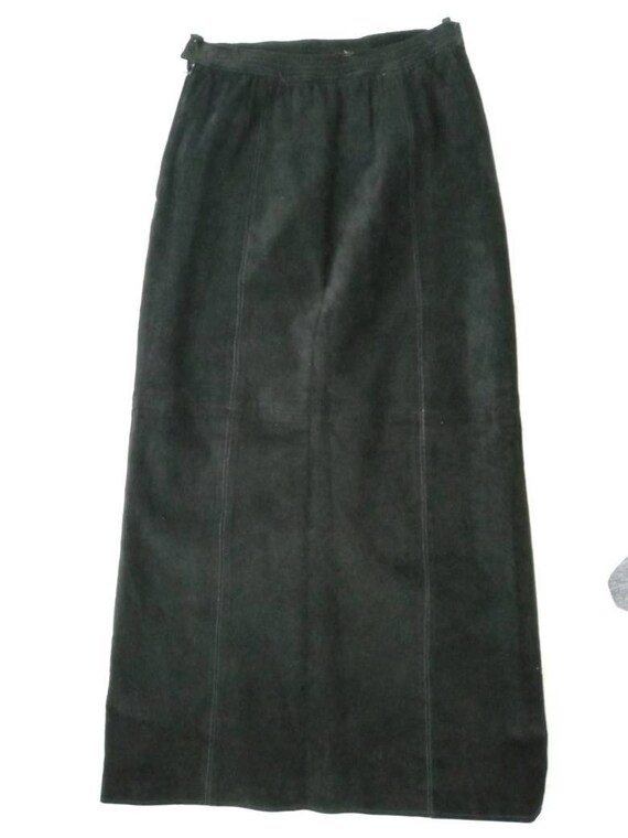 Etosha Black Ultra Suede Leather Skirt SZ M - image 8