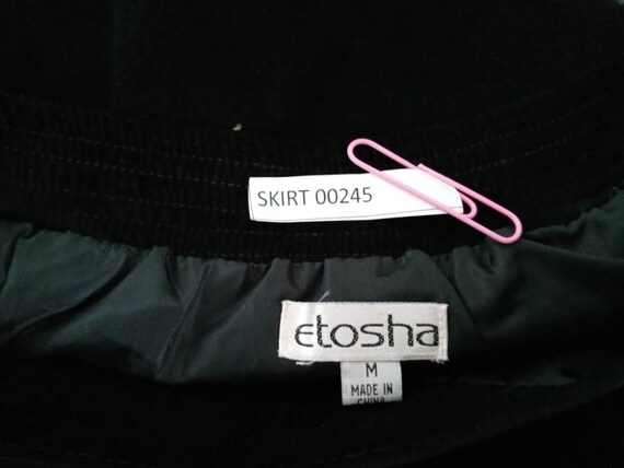 Etosha Black Ultra Suede Leather Skirt SZ M - image 6