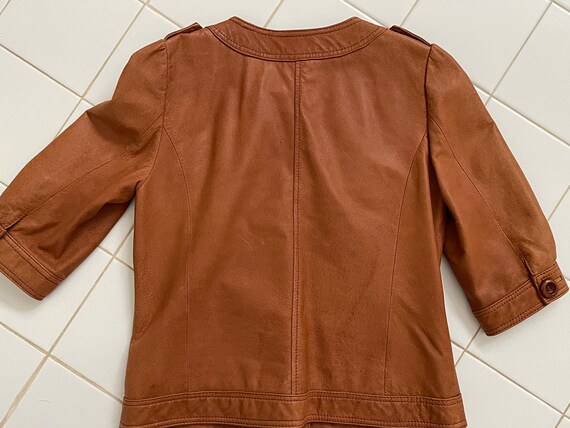 MM Couture by Miss Me Brown Leather Jacket SZ S - image 4