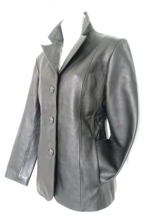 Siena Black Genuine Lambskin Leather Jacket SZ 6