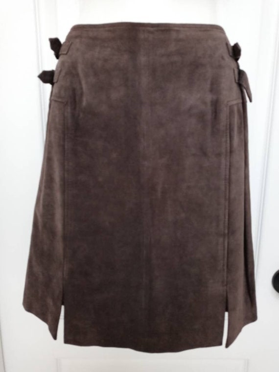 Clothes by Revue Brown Suede Leather Skirt SZ 10