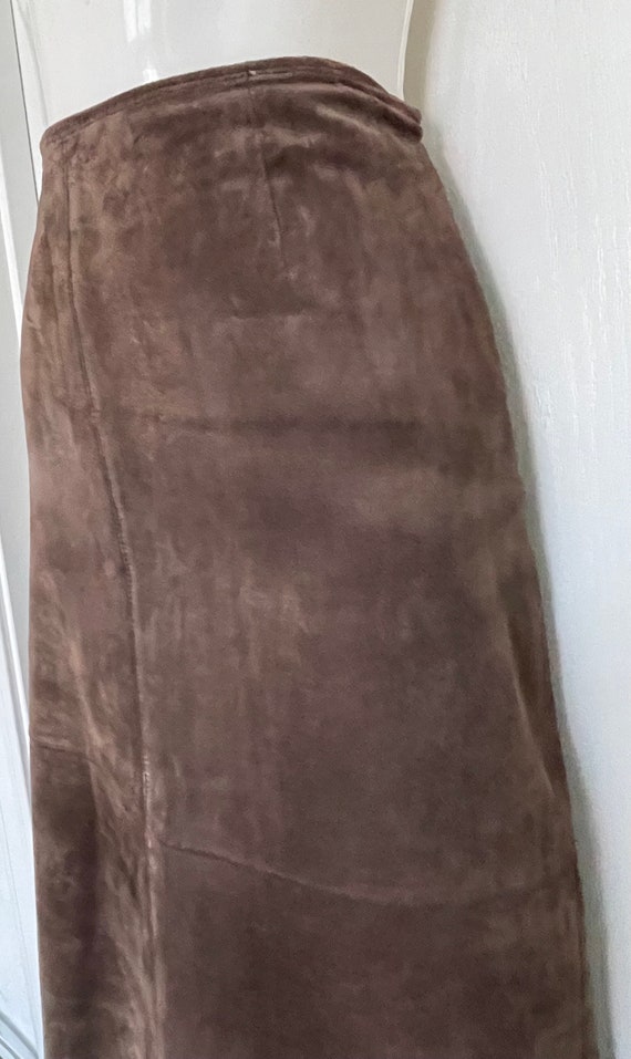 Charter Club Full Length Brown Leather Skirt SZ 10