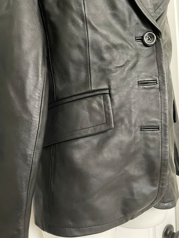 Worthington Black Lambskin Jacket / Blazer SZ M p… - image 8