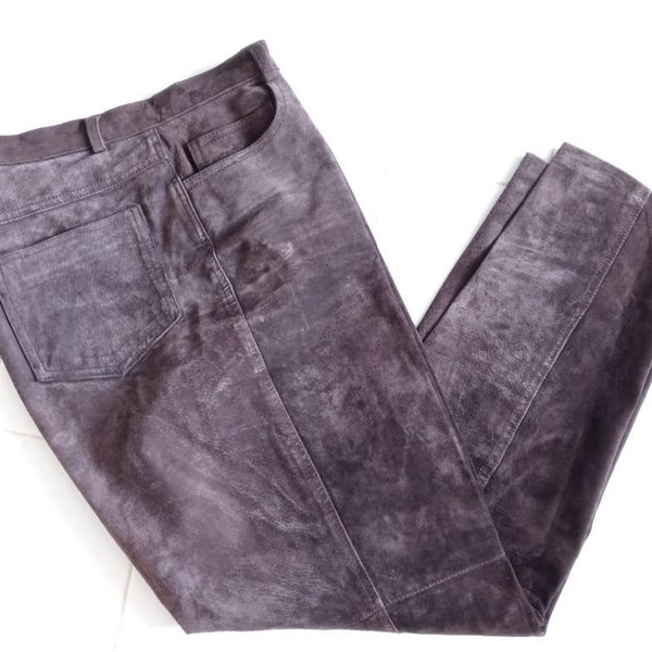 Rafaella Brown Suede Leather Pants SZ 10