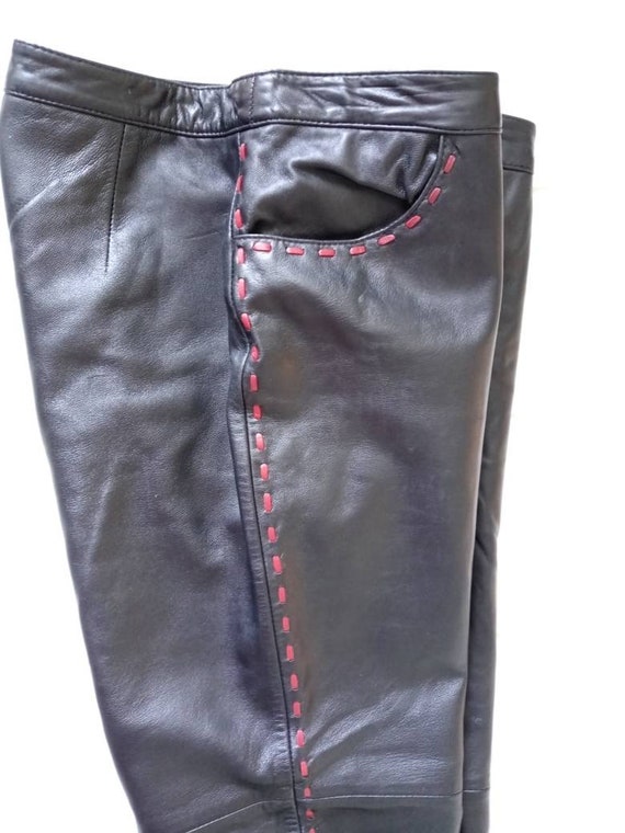 Genetic Denim Black Lambskin Leather Pants SZ 31 - image 6