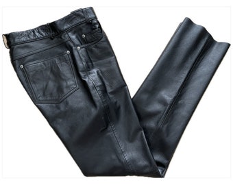 Whet Blu Black Lambskin Leather Motorcycle Pants SZ 6 NWTG