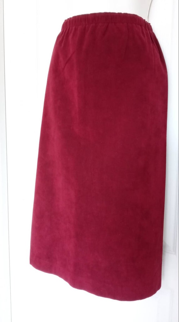 Burgundy Ultra Suede Leather Skirt by Stanley Sher