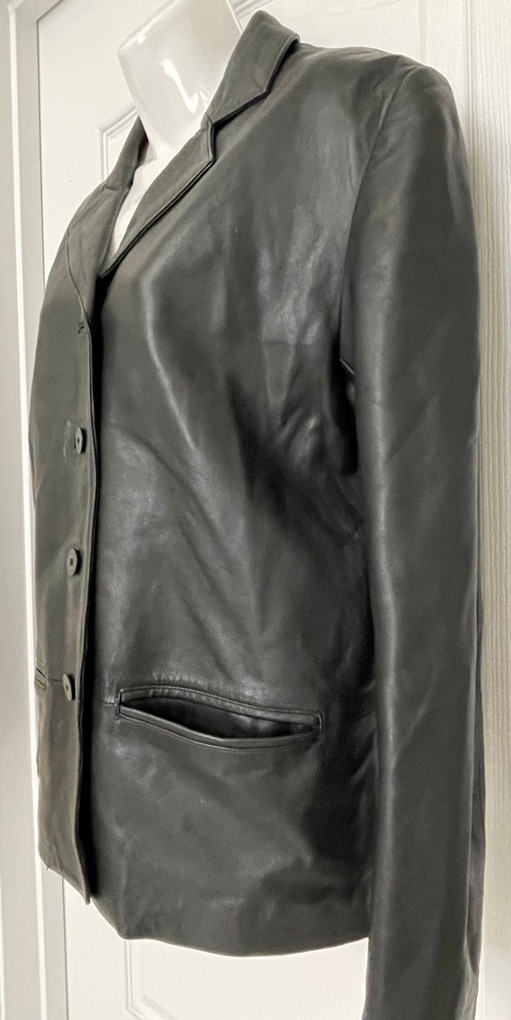 Kenneth Cole Reaction Black Lambskin Leather Jack… - image 1
