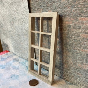 Miniature doll house 1 inch 12 scale window frame wood interior prop mini shabby artisan vintage antique French rustic country cottage attic