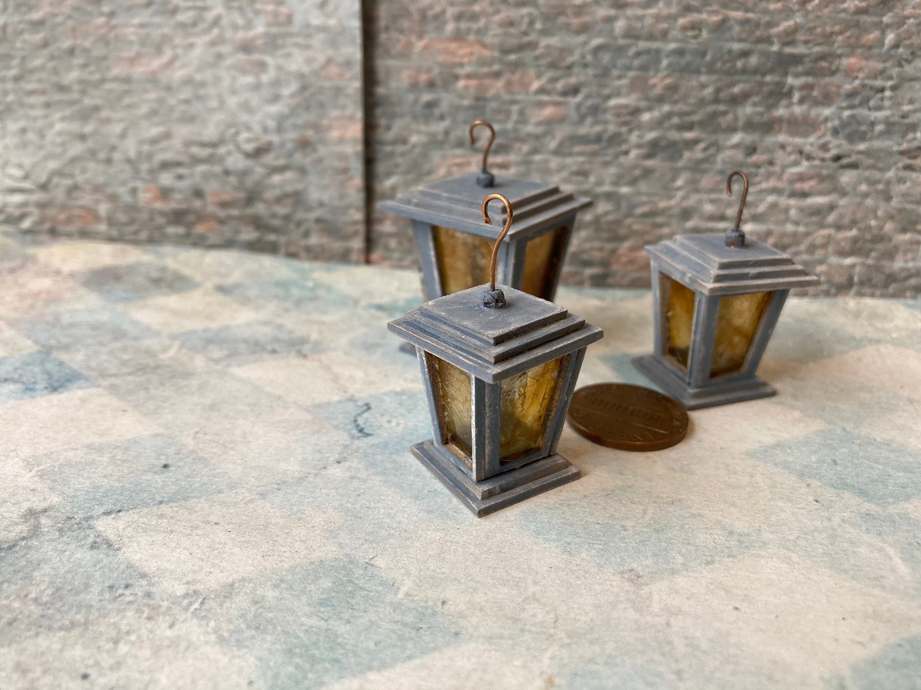 Miniature Dollhouse FAIRY GARDEN ~ Rustic Antiqued Metal Lantern ~ NEW 