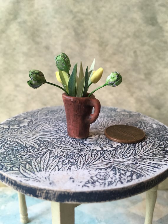 GREEN : DOLLHOUSE 1:12 Miniature Pretty Planter or Storage Container