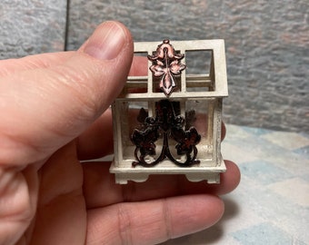 Miniature doll house greenhouse terrarium 1 inch 12 scale mini Wardian case shabby potting vintage antique OOAK rustic patio cottage tiny