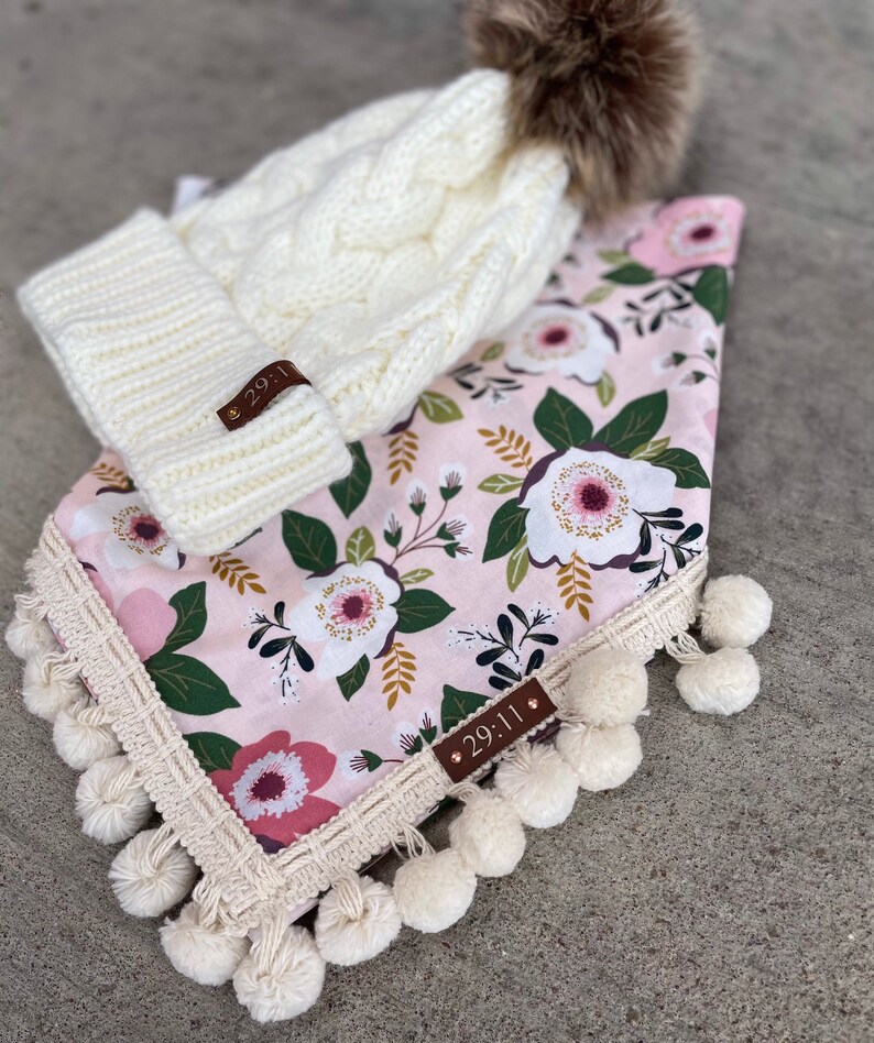 Personalized Dog Bandanas Pink Dog Bandanas With Poms Custom Etsy