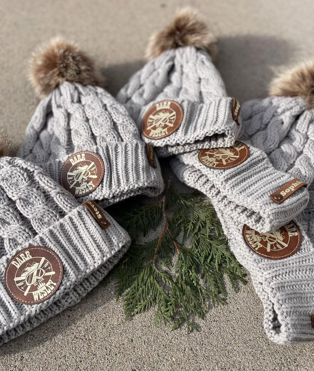 Cream Pom Pom Beanie - Etsy display picture 2