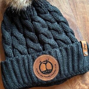 Leather Patch Pom Beanies | Custom Logo Beanie, Personalized Leather Patches, Branded Beanies, Personalized Beanies, Corporate Gift Hats image 17