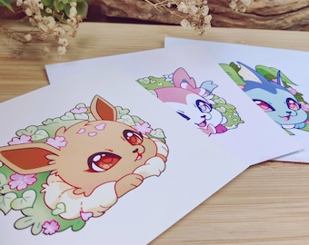 PEEK-A-BOO! Art Prints - Kawaii, Cute, Cats, Fox, Colorful, Kawaii, Pastel Aesthetic, Wall Decor, Home Decor, Accessories, Pet, Illustration