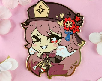 Hutao Enamel Pin | Gold Plating | Genshin Impact, Hoyoverse