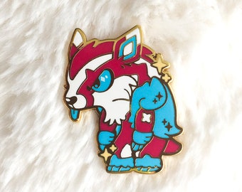 Shiny Badger Enamel Pin / Kawaii Cute Raccoon Sparkly Mlem Colorful / Fashion Accessories / Swamphy