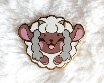 Broche en émail HAPPY SHEEP | Ambiances positives, douillet, positivité, joyeux, printanier, duveteux, agneau, kawaii, mignon | Insignes d'accessoires de mode