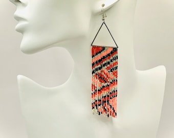 Stripe Earrings - red/ neon