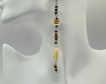 Tan and black drop earrings