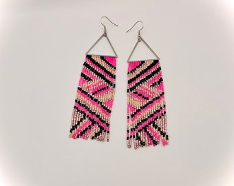 Stripe earrings - pink